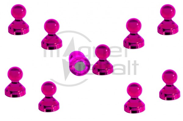 Pin magnets acrylic 15 x 21 mm, magenta