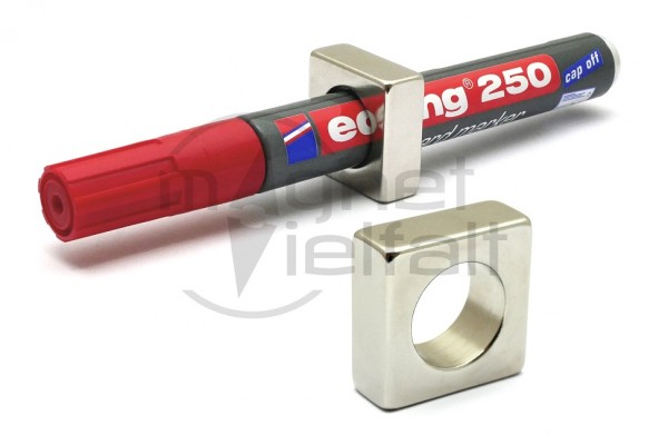 Magnet-Stifthalter, 25x25x10 mm, 16 mm Loch-Ø