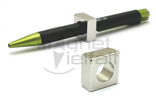 Magnet-Stifthalter, 20x20x10 mm, 12 mm Loch-Ø