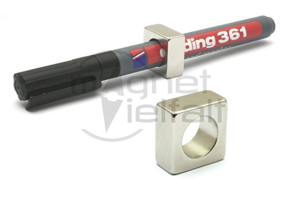 Magnet-Stifthalter, 20x20x10 mm, 13 mm Loch-Ø