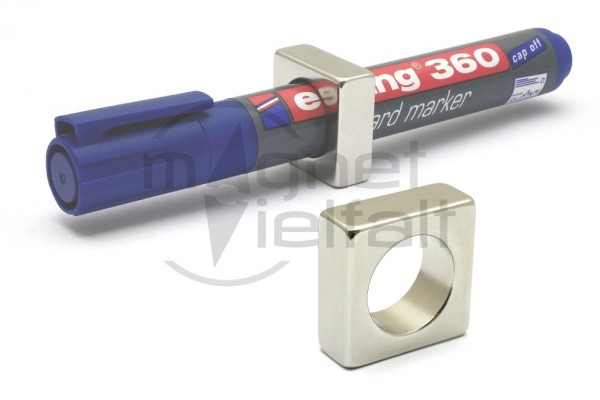 Magnet-Stifthalter, 25x25x10 mm, 17 mm Loch-Ø